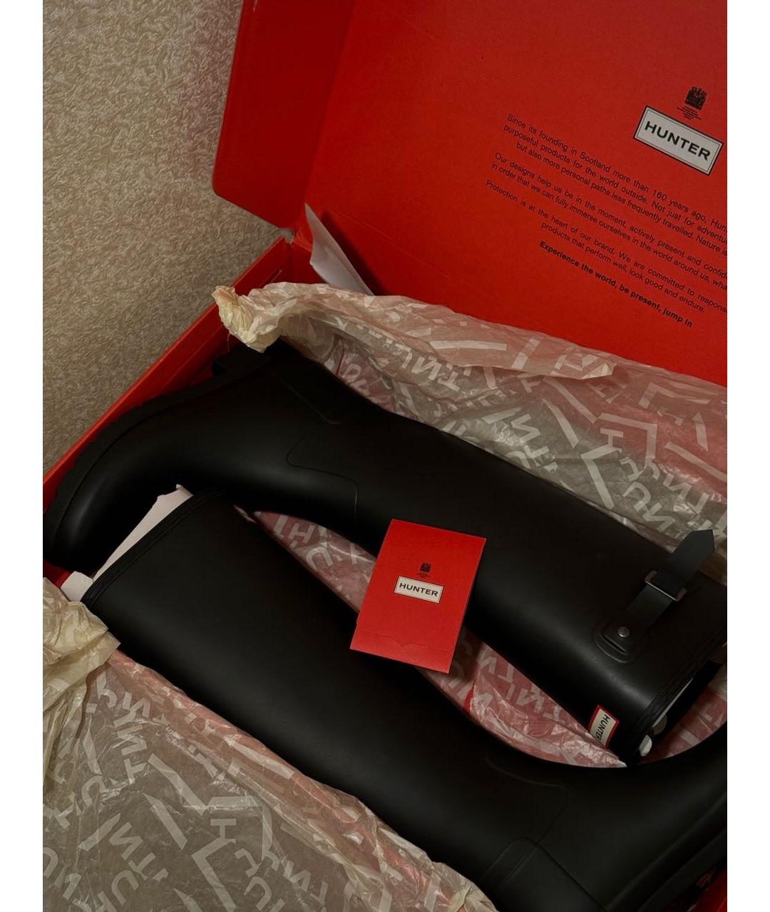 HUNTER Черные резиновые сапоги, фото 7