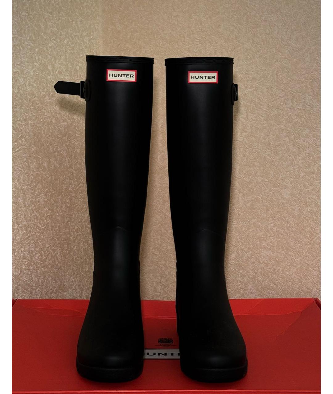 HUNTER Черные резиновые сапоги, фото 2