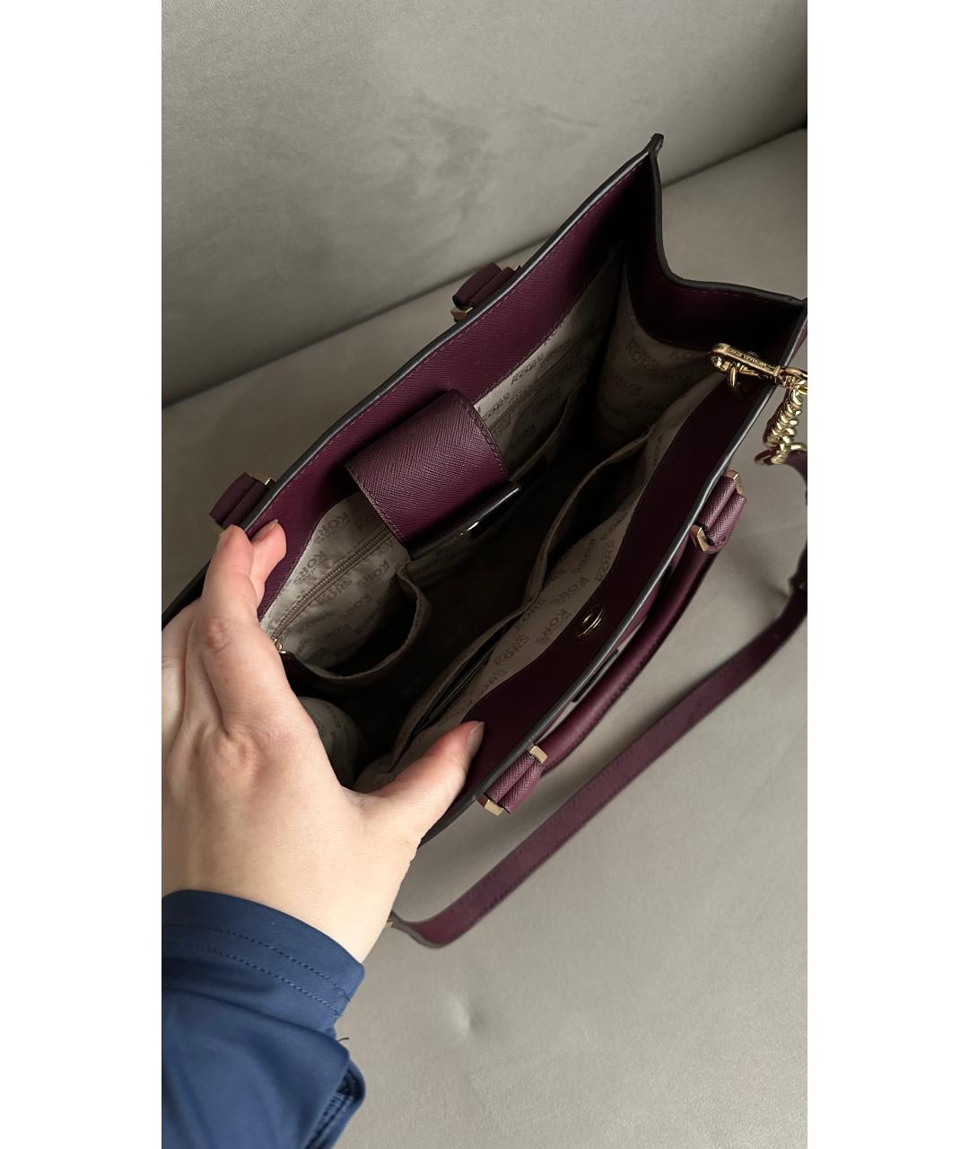 MICHAEL KORS Бордовая сумка с короткими ручками из искусственной кожи, фото 5