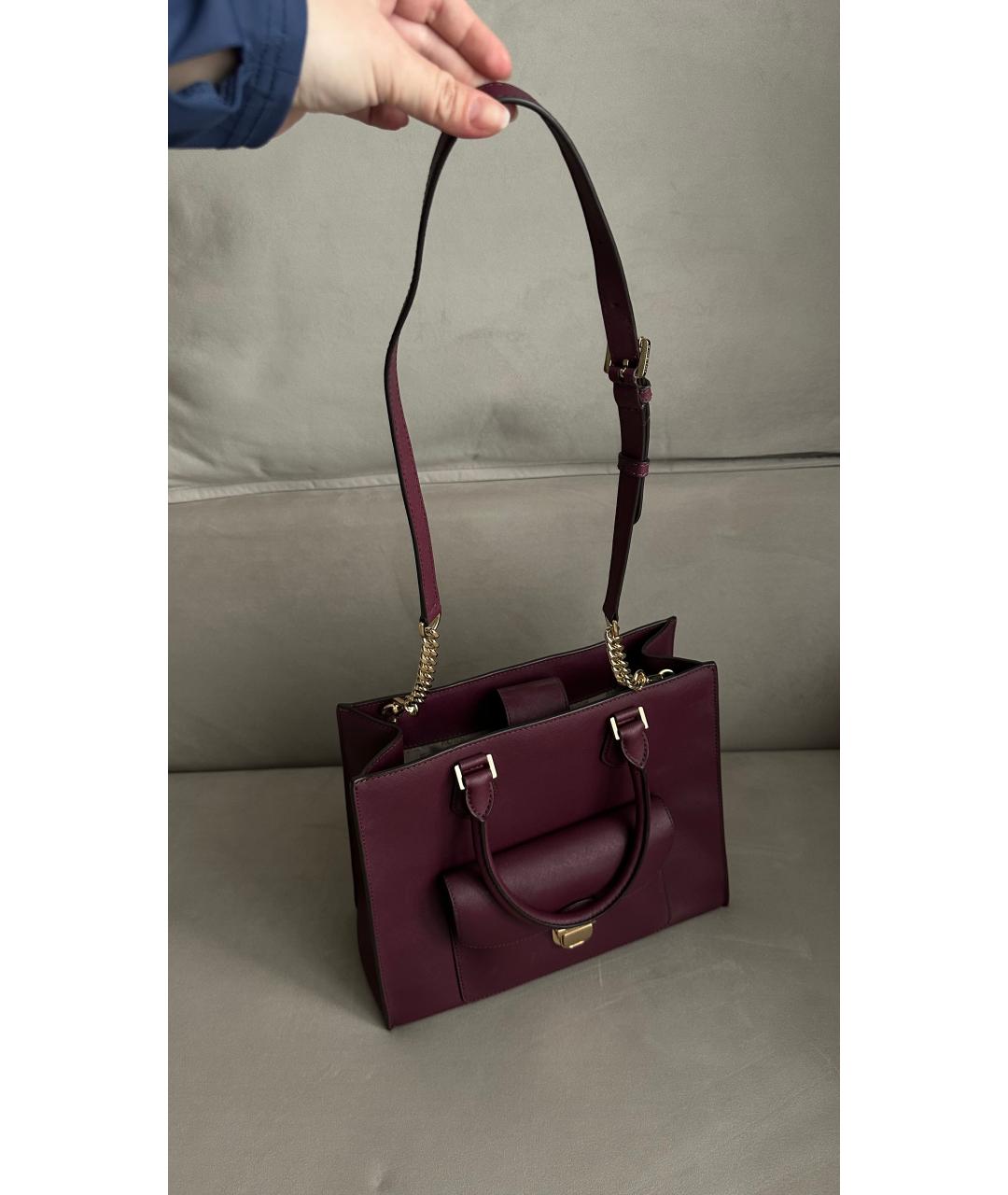 MICHAEL KORS Бордовая сумка с короткими ручками из искусственной кожи, фото 6