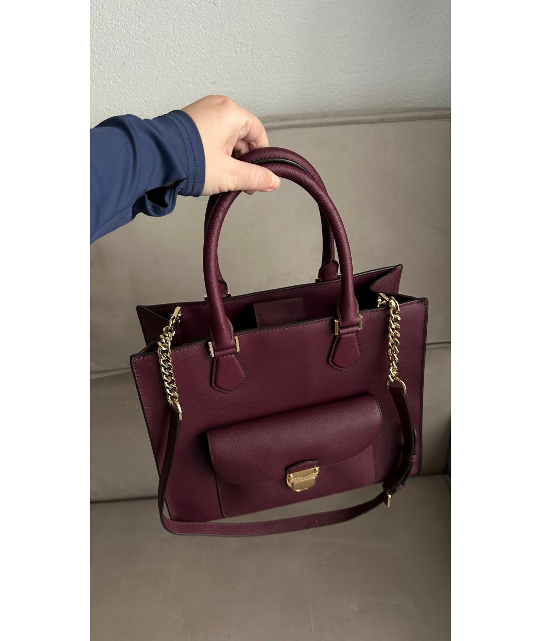 MICHAEL KORS Бордовая сумка с короткими ручками из искусственной кожи, фото 4