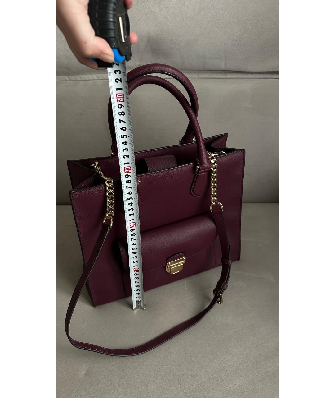 MICHAEL KORS Бордовая сумка с короткими ручками из искусственной кожи, фото 7