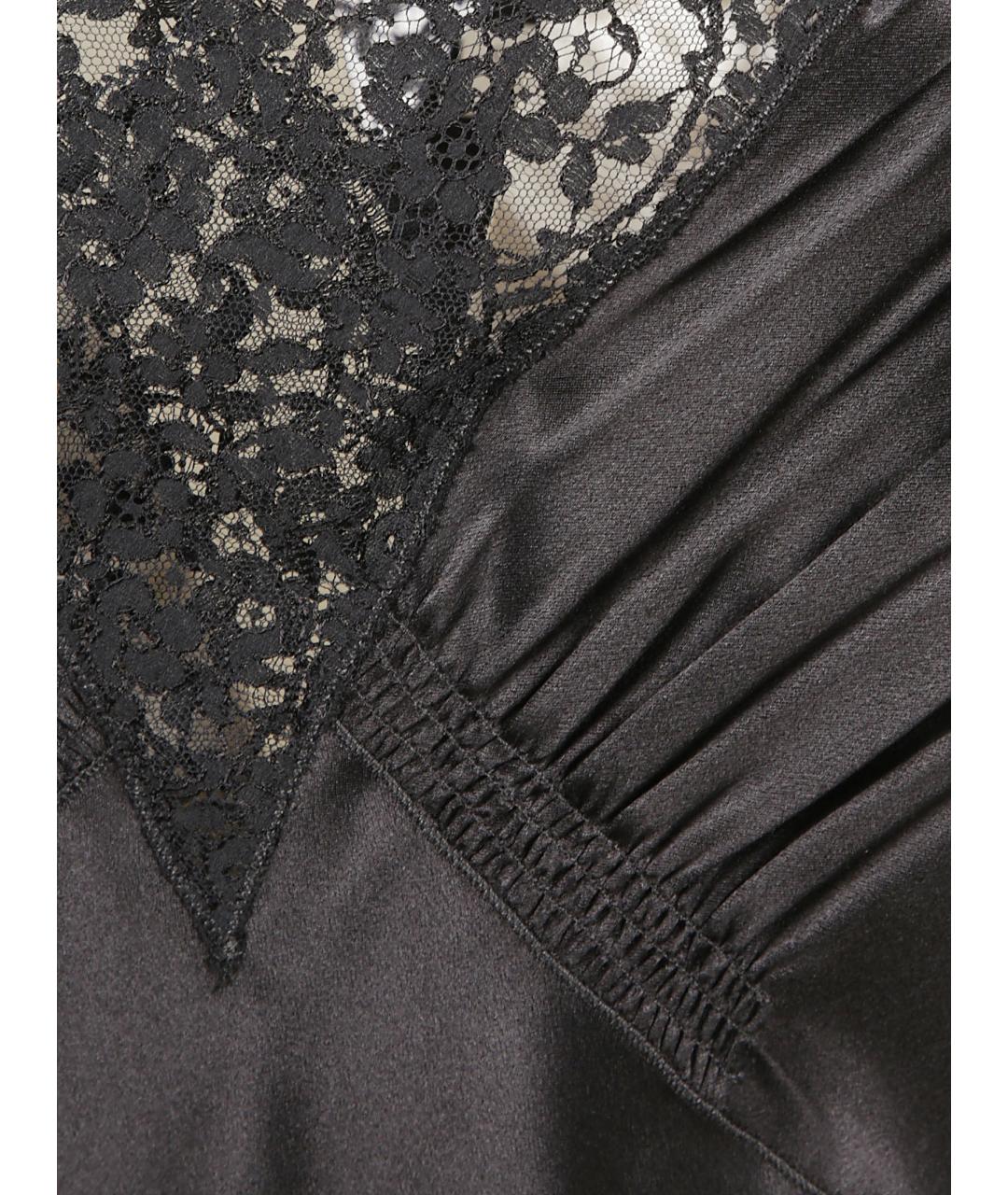 SAINT LAURENT Черное шелковое повседневное платье, фото 2