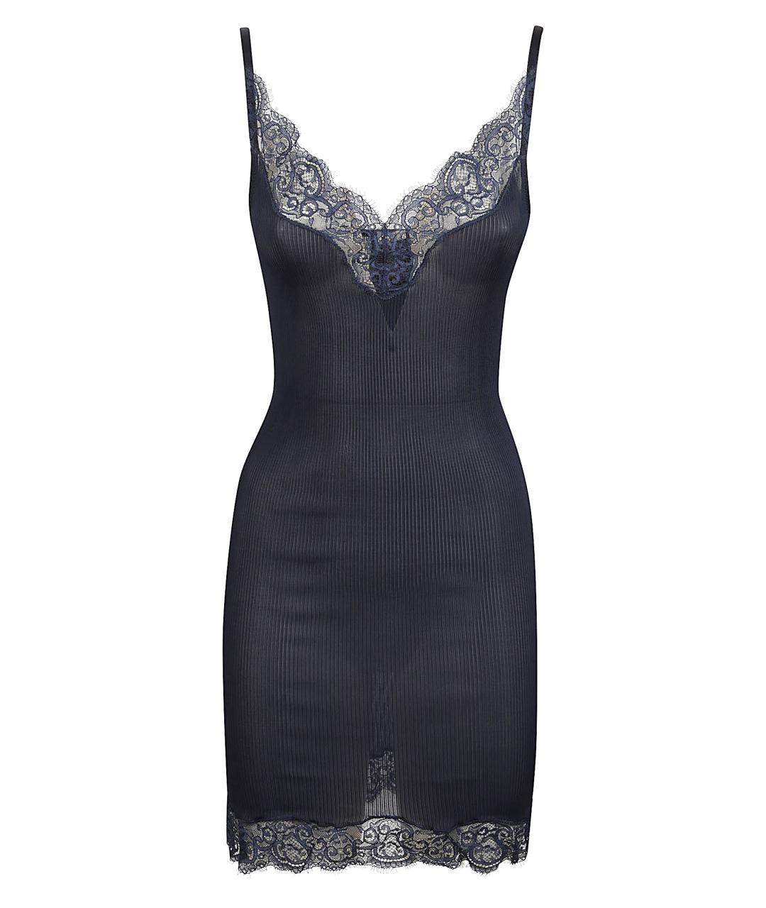 SAINT LAURENT Темно-синее шелковое коктейльное платье, фото 1