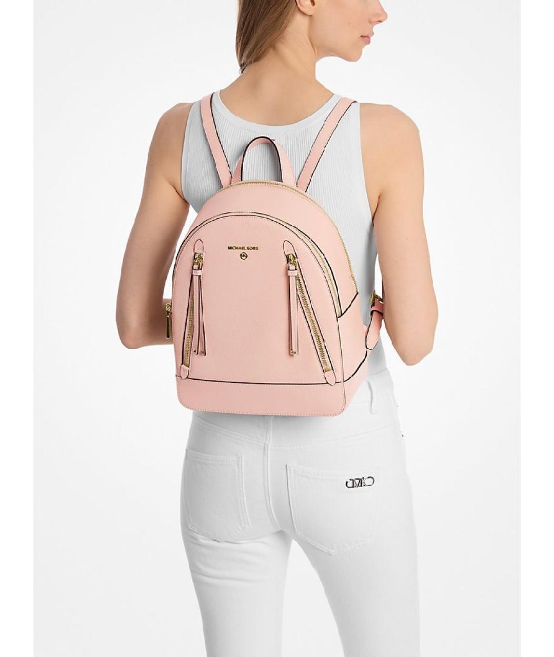 MICHAEL KORS Розовый кожаный рюкзак, фото 4