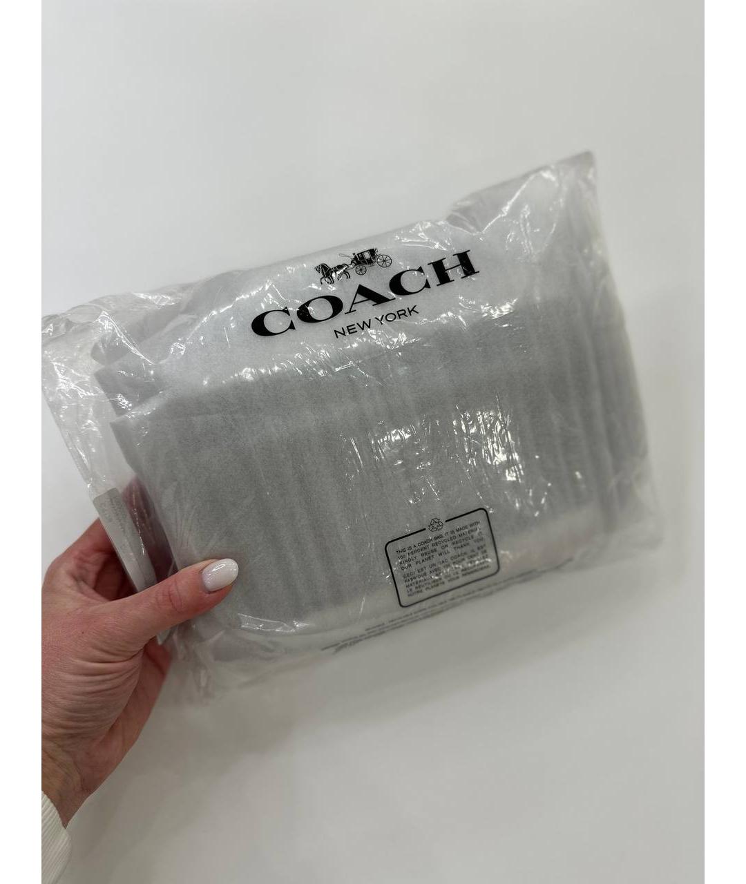 COACH Черная кожаная сумка на плечо, фото 5