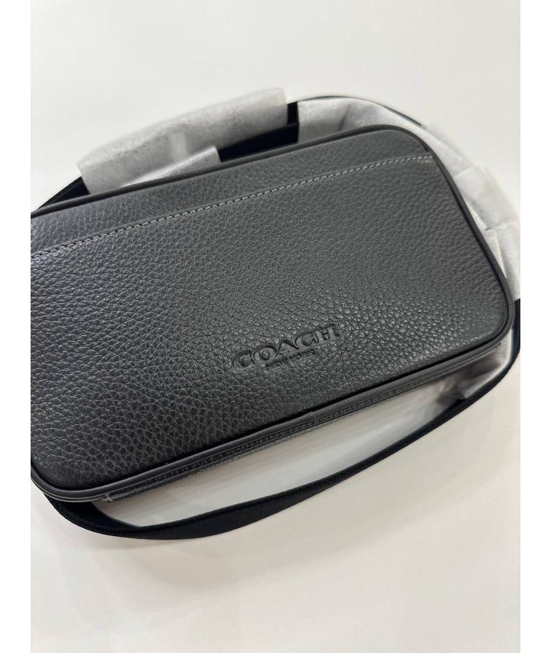 COACH Черная кожаная сумка на плечо, фото 7
