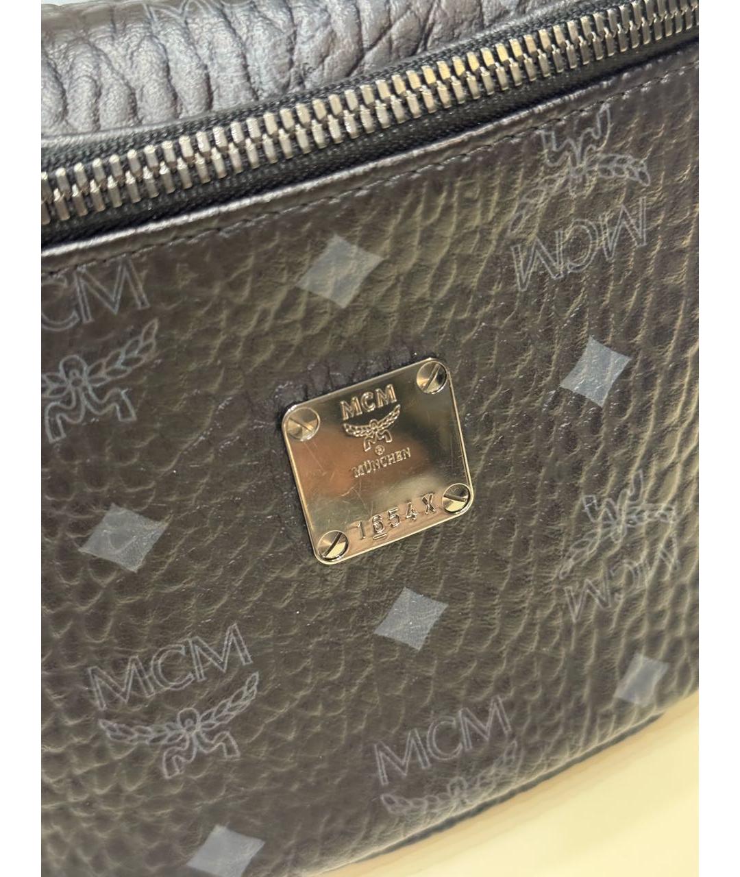 MCM Черная кожаная поясная сумка, фото 3