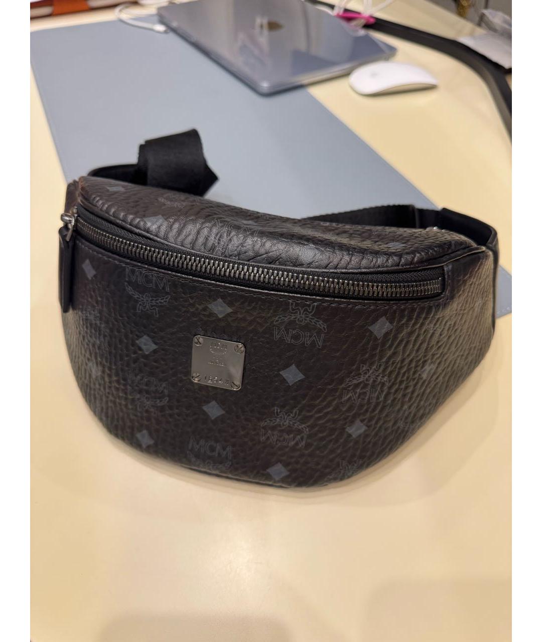MCM Черная кожаная поясная сумка, фото 2