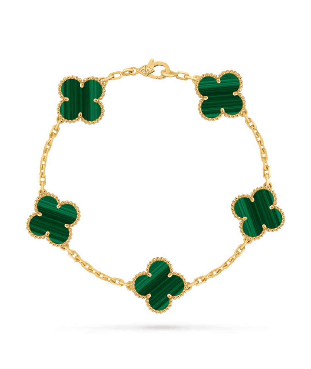VAN CLEEF & ARPELS Зеленый браслет из желтого золота, фото 5