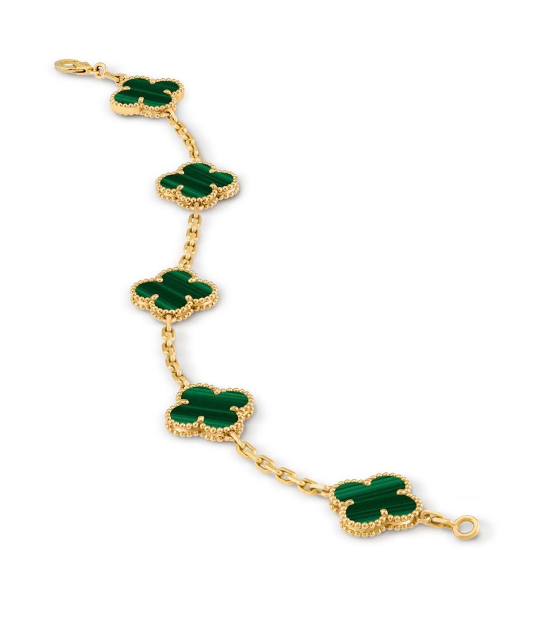 VAN CLEEF & ARPELS Зеленый браслет из желтого золота, фото 4