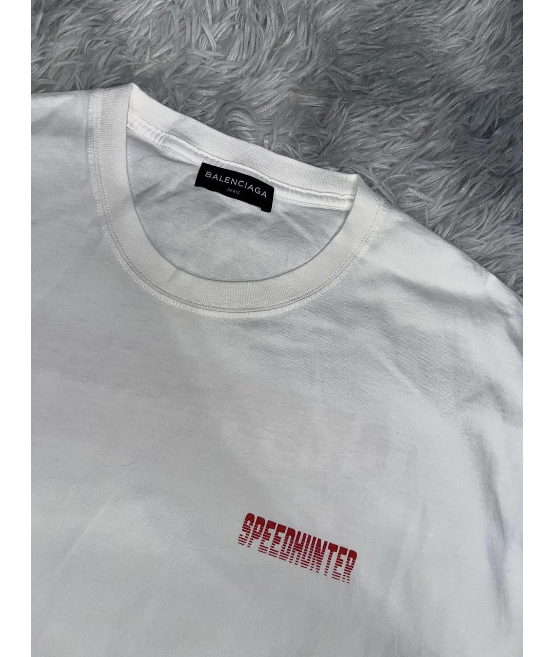 BALENCIAGA Белая хлопковая футболка, фото 3