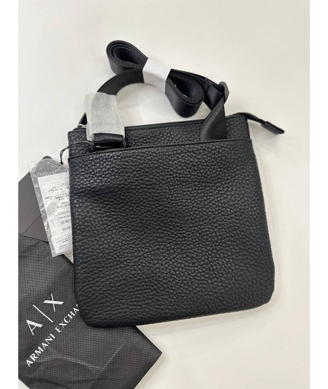 ARMANI EXCHANGE Черная сумка на плечо из искусственной кожи, фото 6