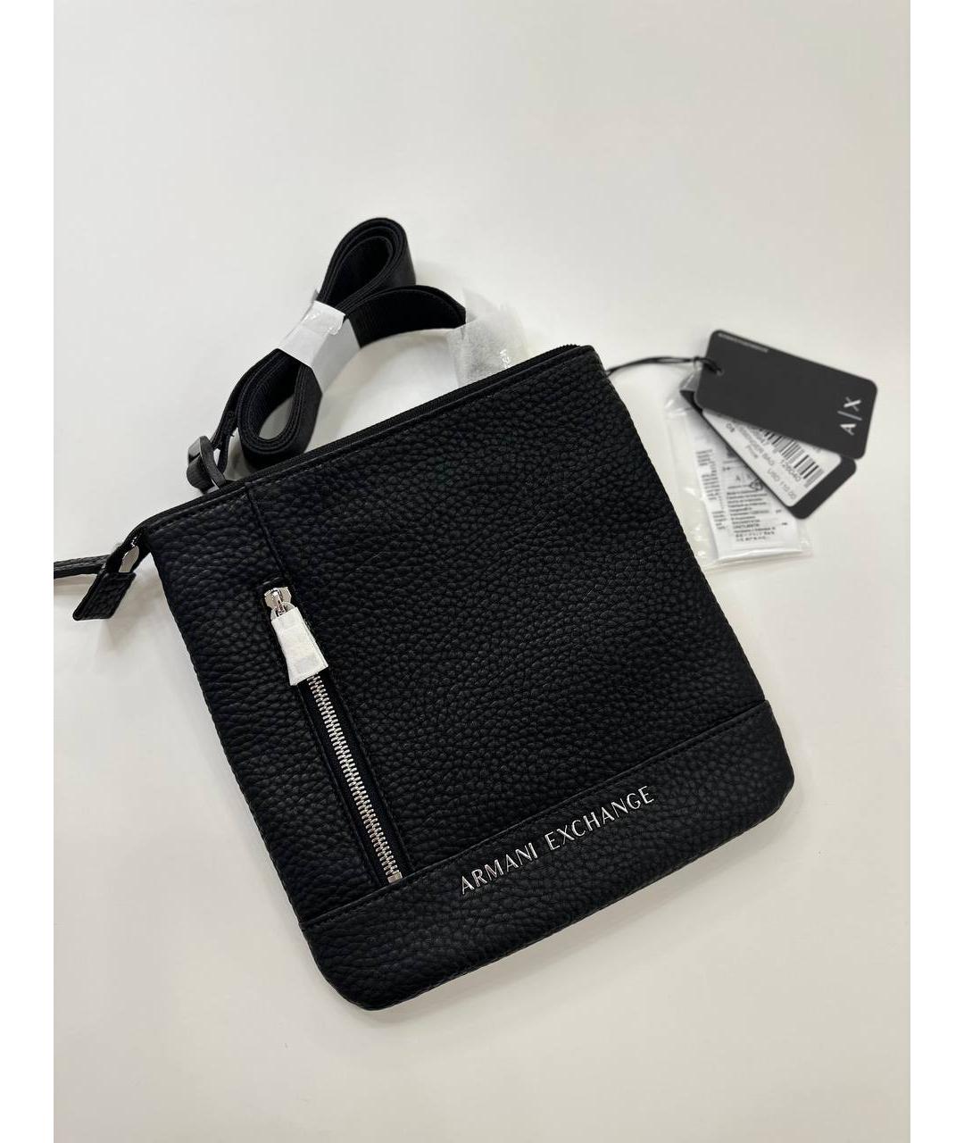 ARMANI EXCHANGE Черная сумка на плечо из искусственной кожи, фото 5