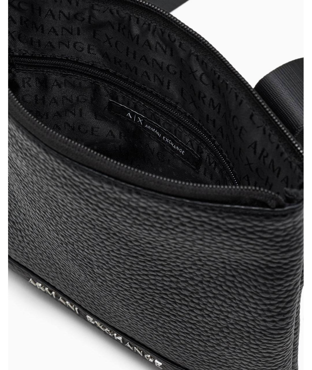 ARMANI EXCHANGE Черная сумка на плечо из искусственной кожи, фото 4