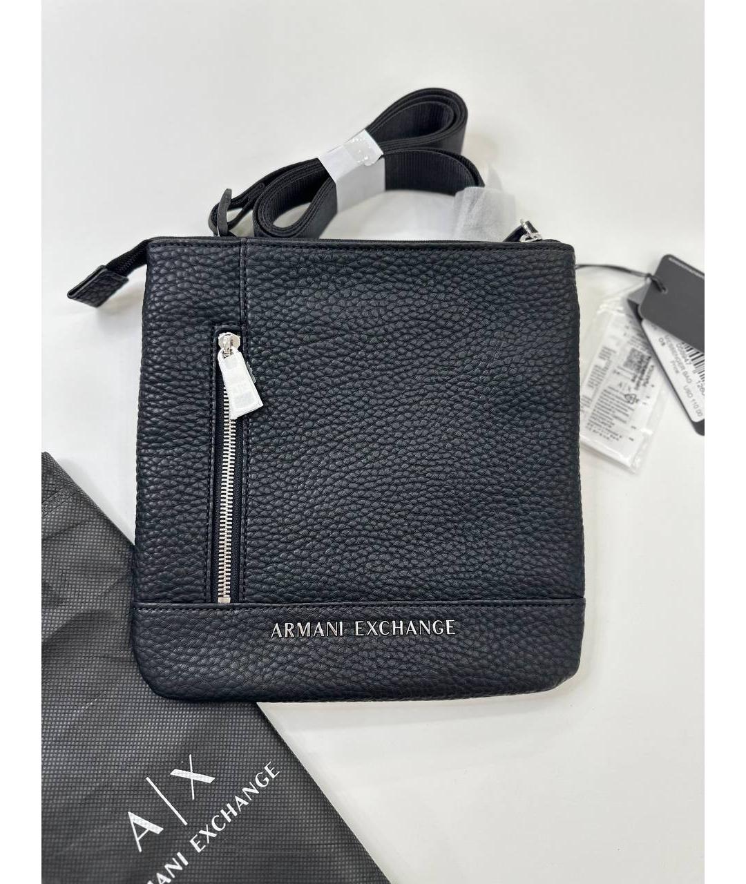 ARMANI EXCHANGE Черная сумка на плечо из искусственной кожи, фото 7