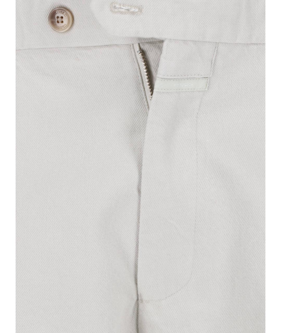 CLOSED Серые хлопковые повседневные брюки, фото 5