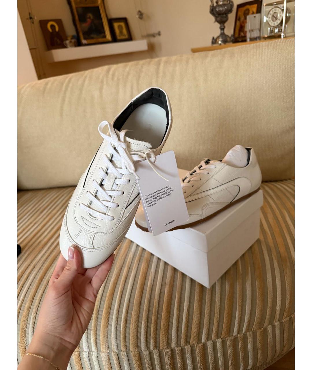 COS Бежевые кожаные кроссовки, фото 5