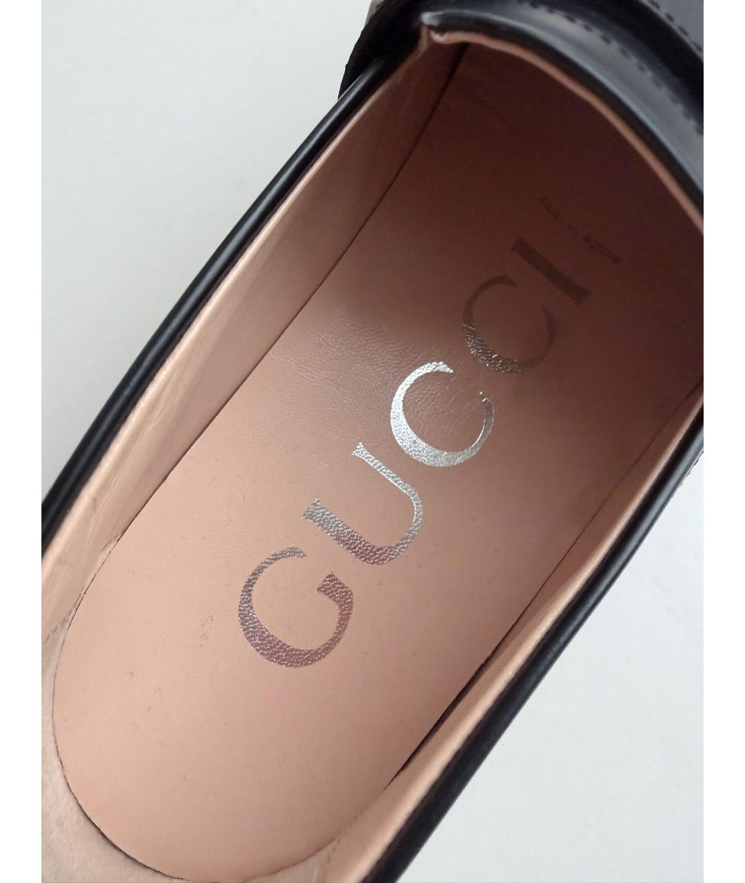 GUCCI Черные кожаные лоферы, фото 6