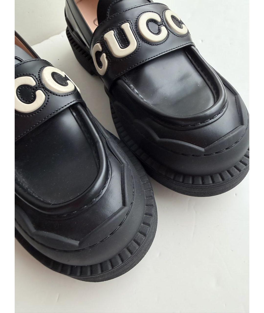 GUCCI Черные кожаные лоферы, фото 4