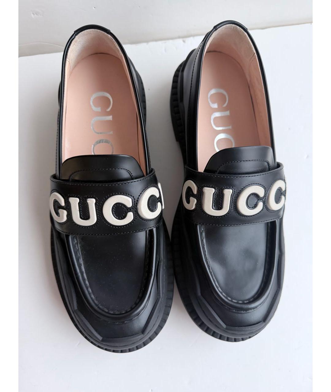 GUCCI Черные кожаные лоферы, фото 2
