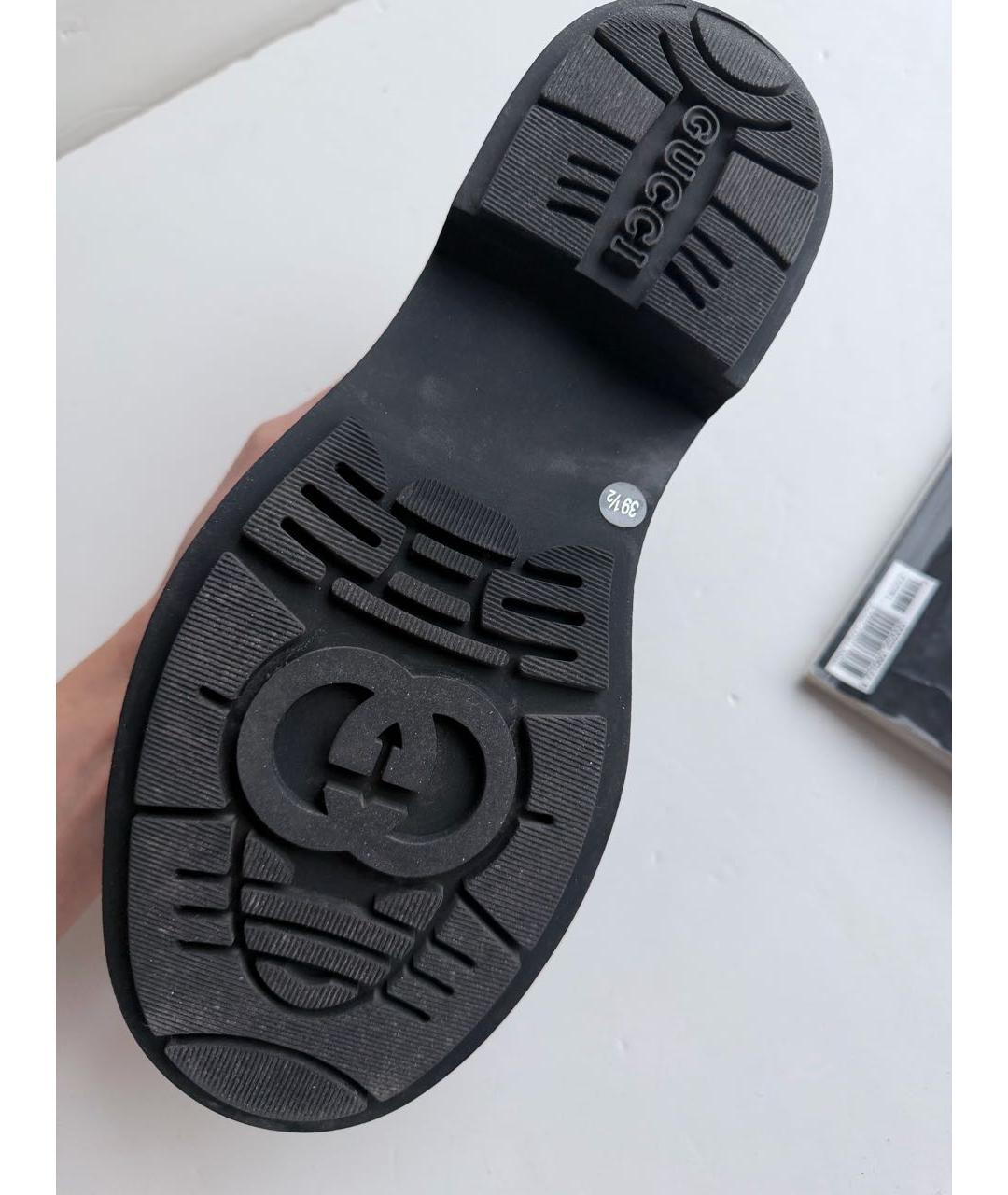 GUCCI Черные кожаные лоферы, фото 5