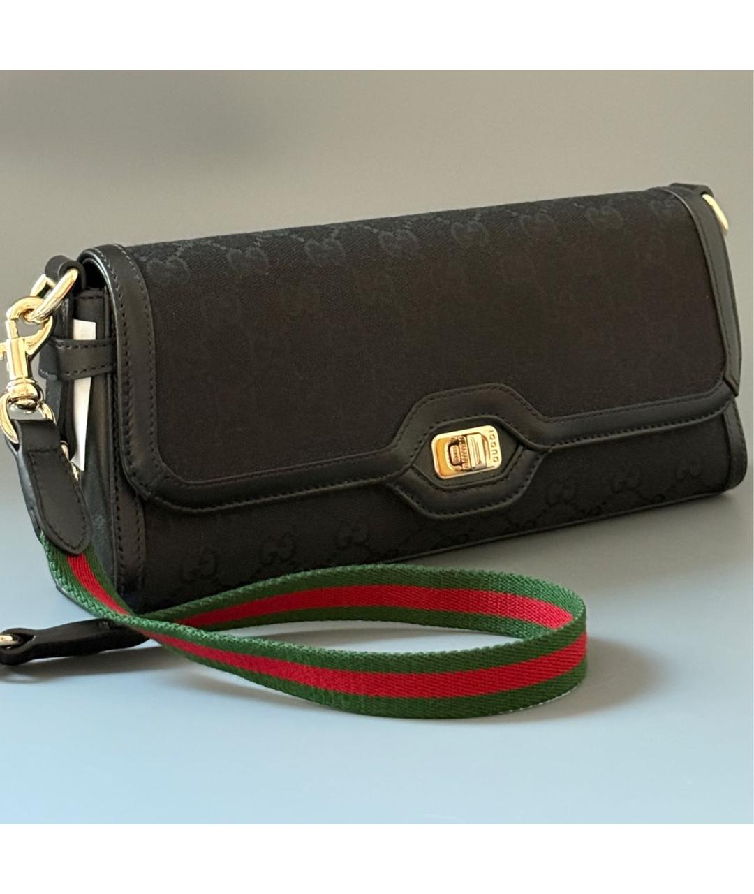 GUCCI Черная кожаная сумка через плечо, фото 6