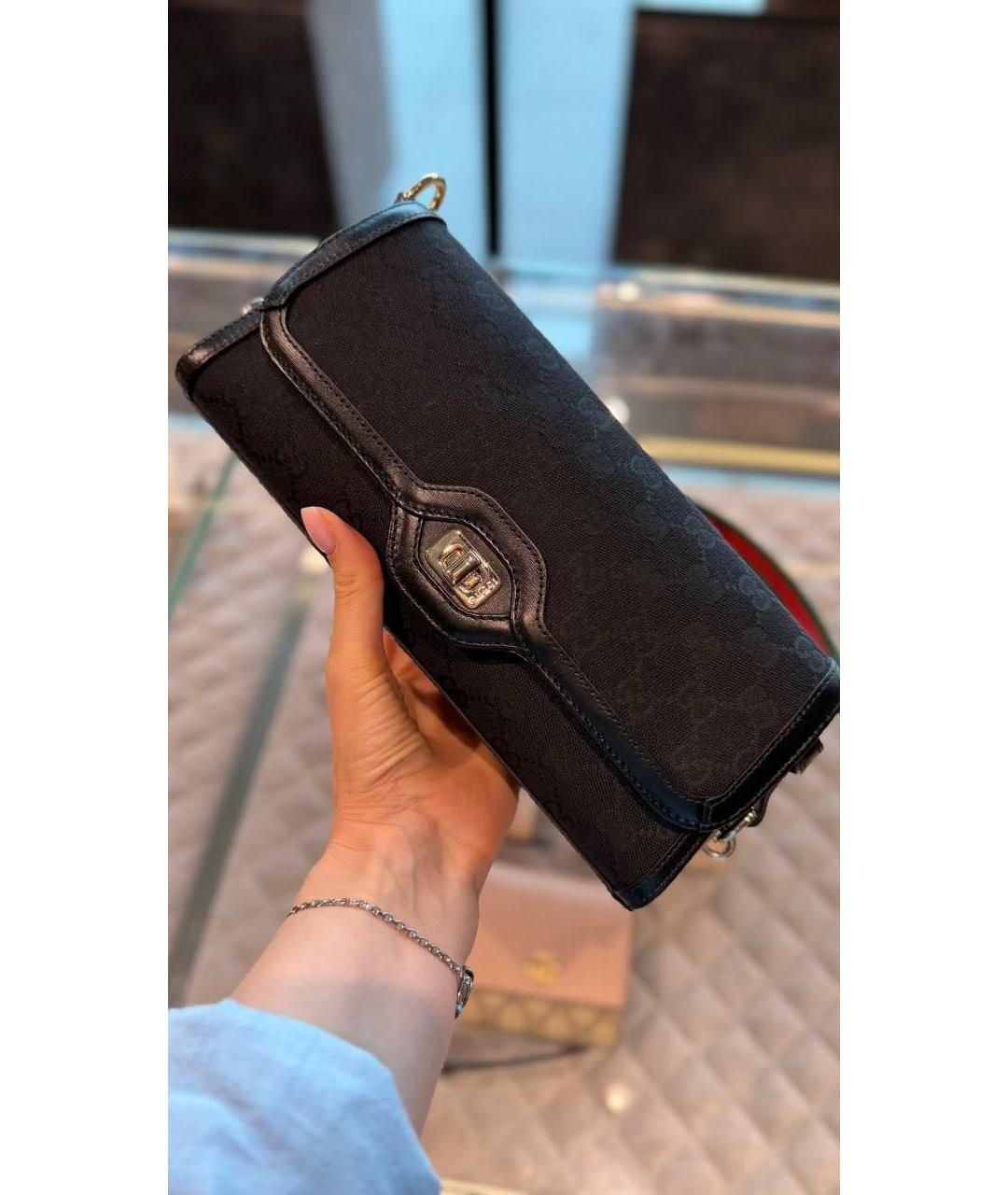 GUCCI Черная кожаная сумка через плечо, фото 7