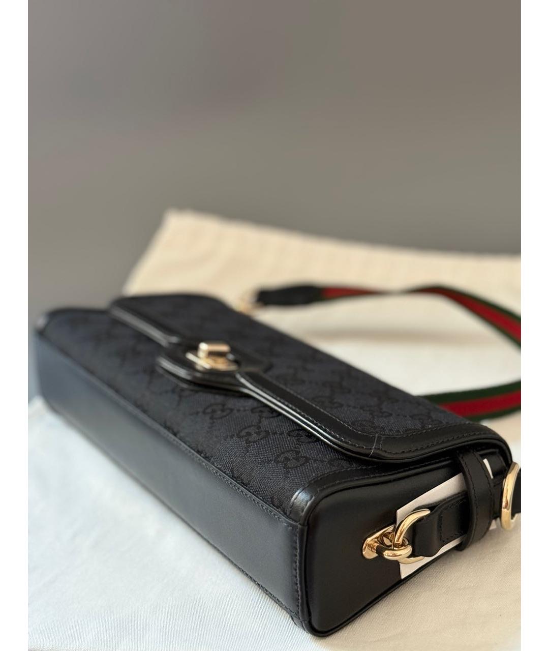 GUCCI Черная кожаная сумка через плечо, фото 5