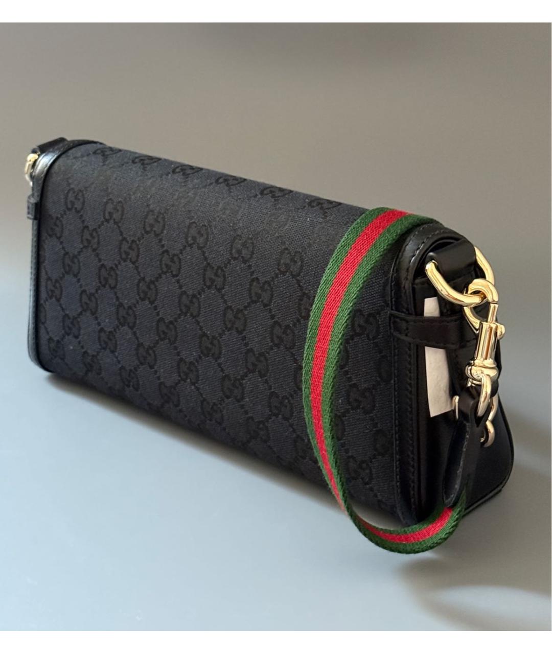 GUCCI Черная кожаная сумка через плечо, фото 3