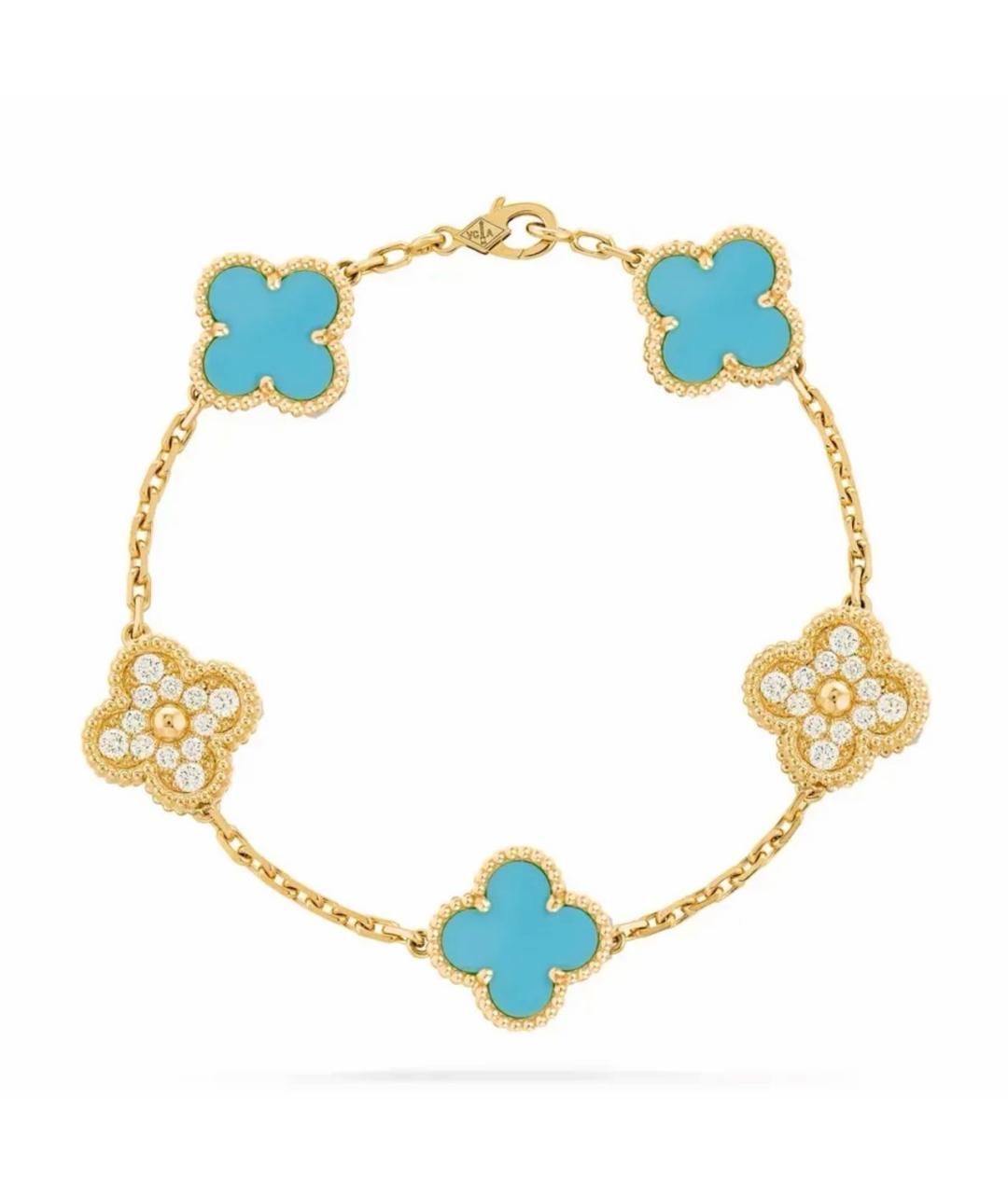 VAN CLEEF & ARPELS Бирюзовый браслет из желтого золота, фото 4
