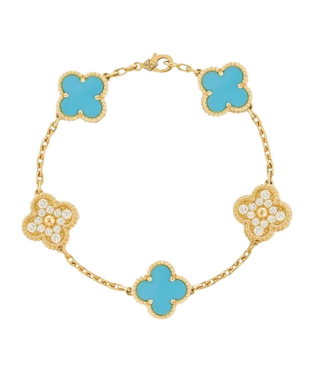VAN CLEEF & ARPELS Бирюзовый браслет из желтого золота, фото 1