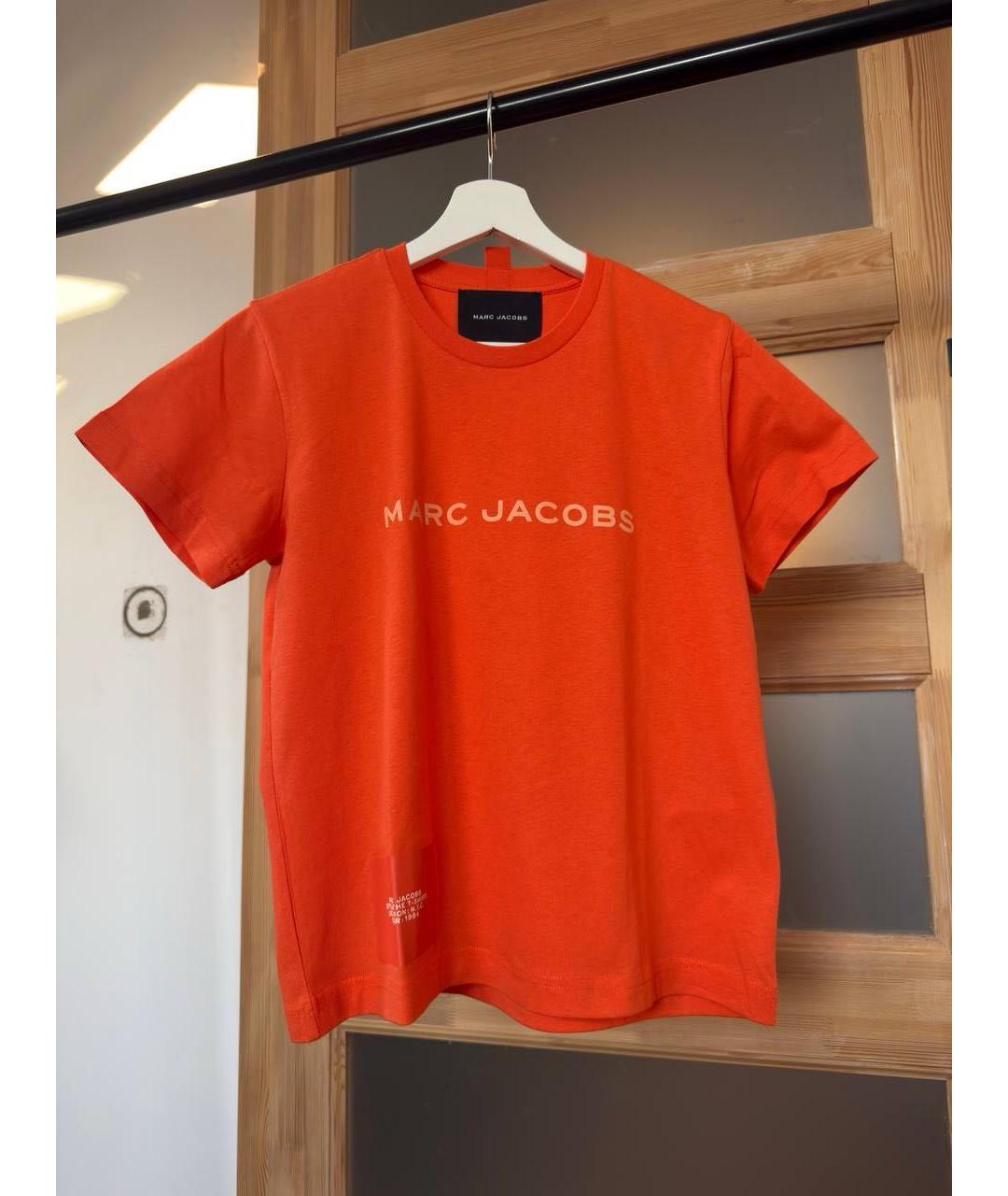 MARC BY MARC JACOBS Оранжевая хлопковая футболка, фото 3