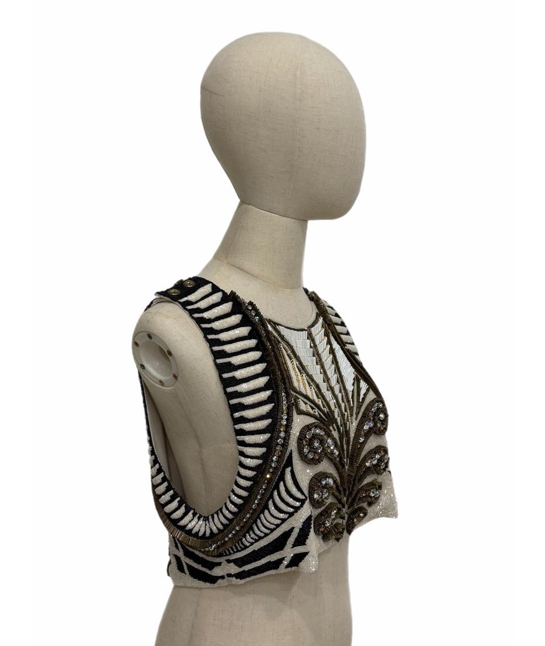 BALMAIN Бежевый шелковый жилет, фото 2