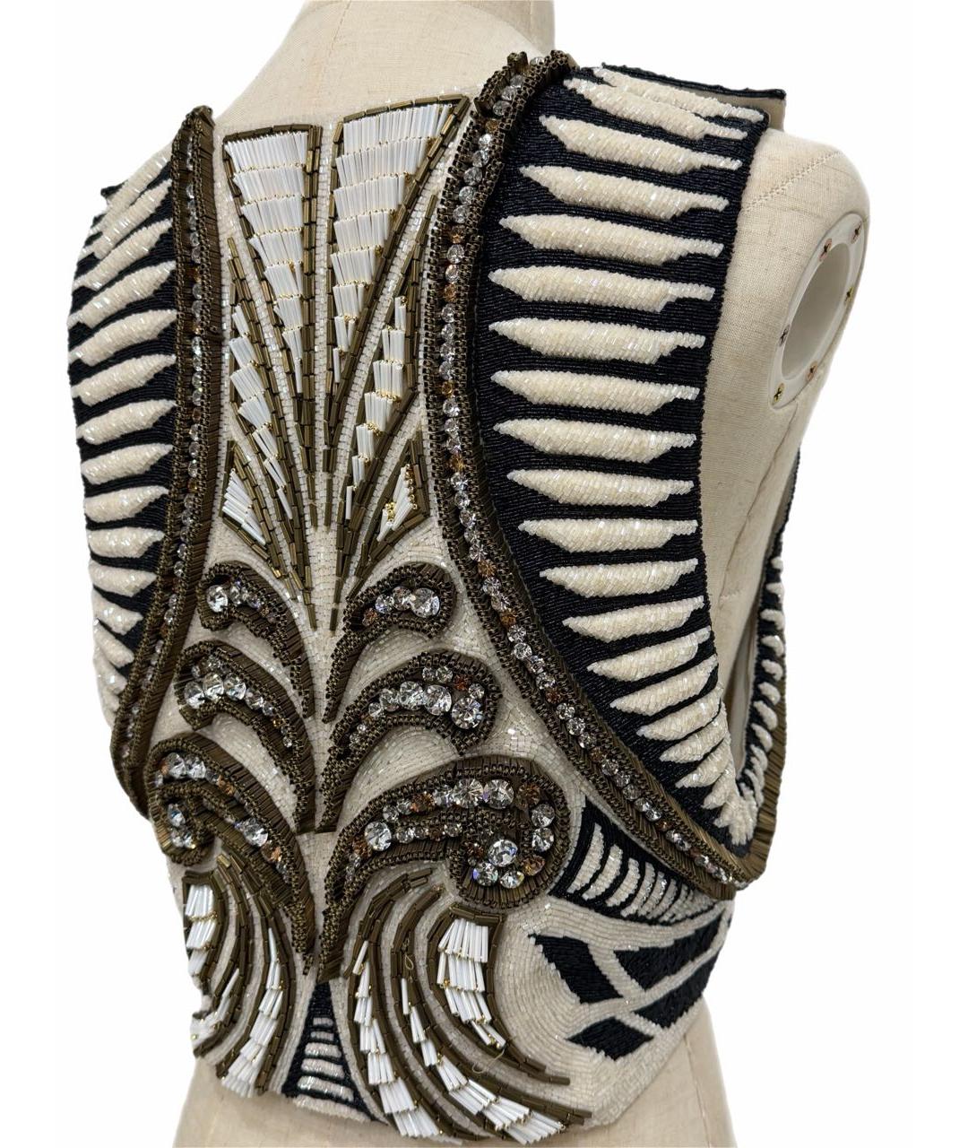 BALMAIN Бежевый шелковый жилет, фото 4