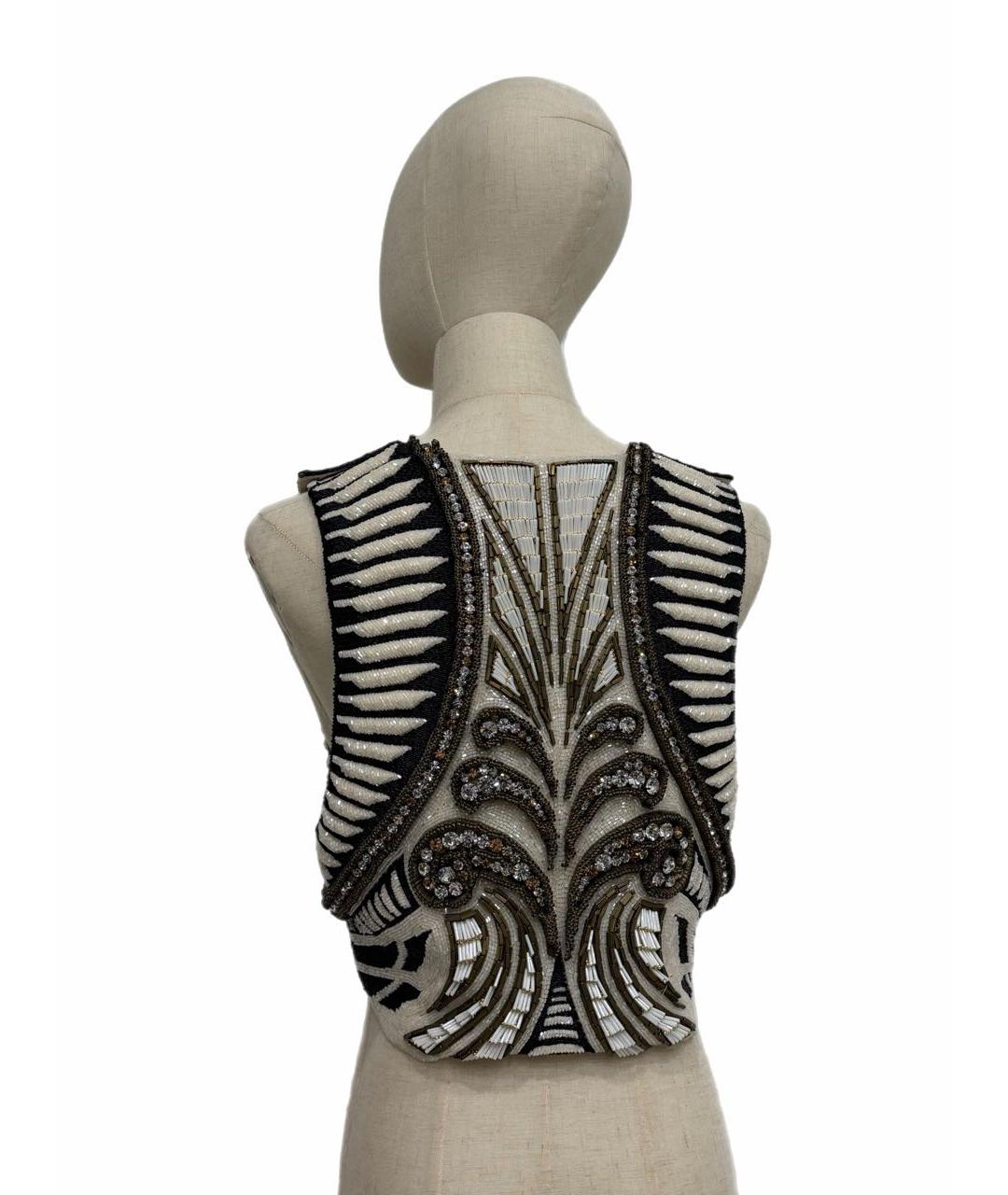 BALMAIN Бежевый шелковый жилет, фото 3