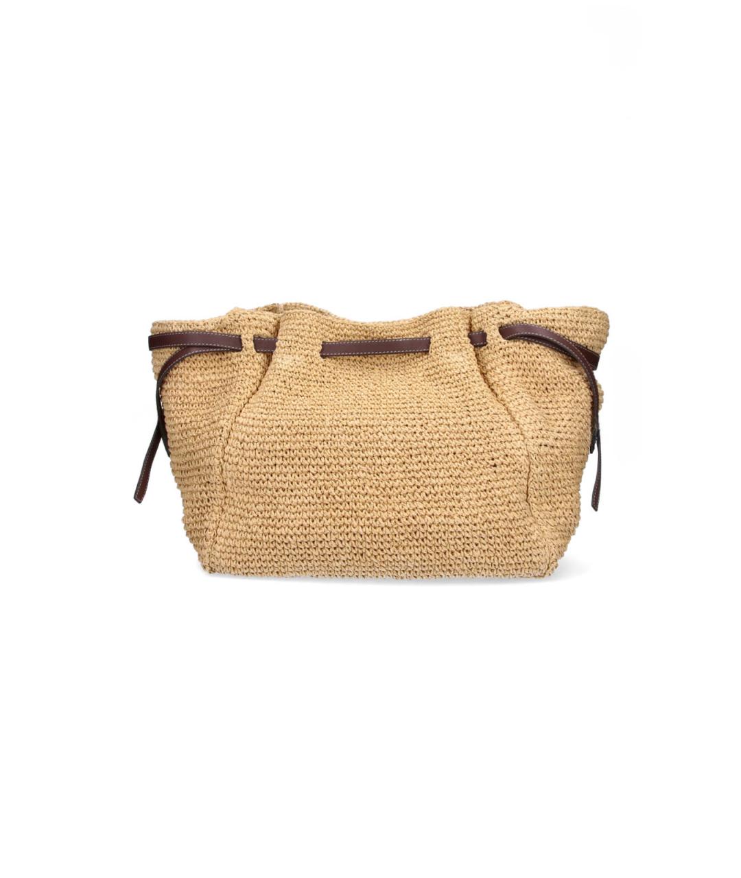 TORY BURCH Бежевая пелетеная сумка тоут, фото 3