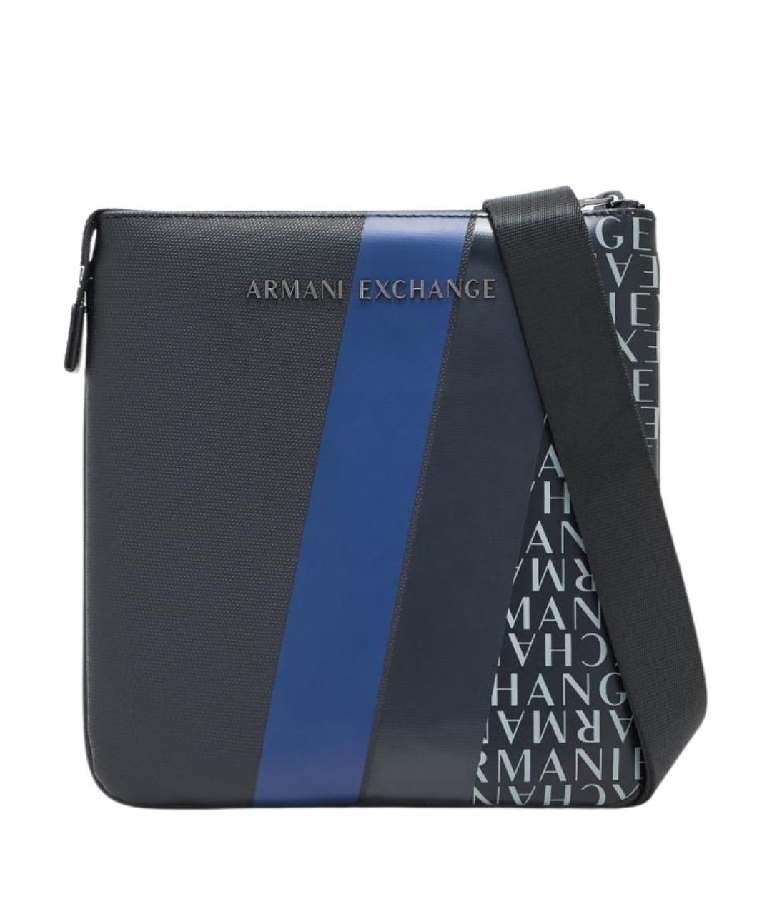 ARMANI EXCHANGE Темно-синяя сумка на плечо из искусственной кожи, фото 1