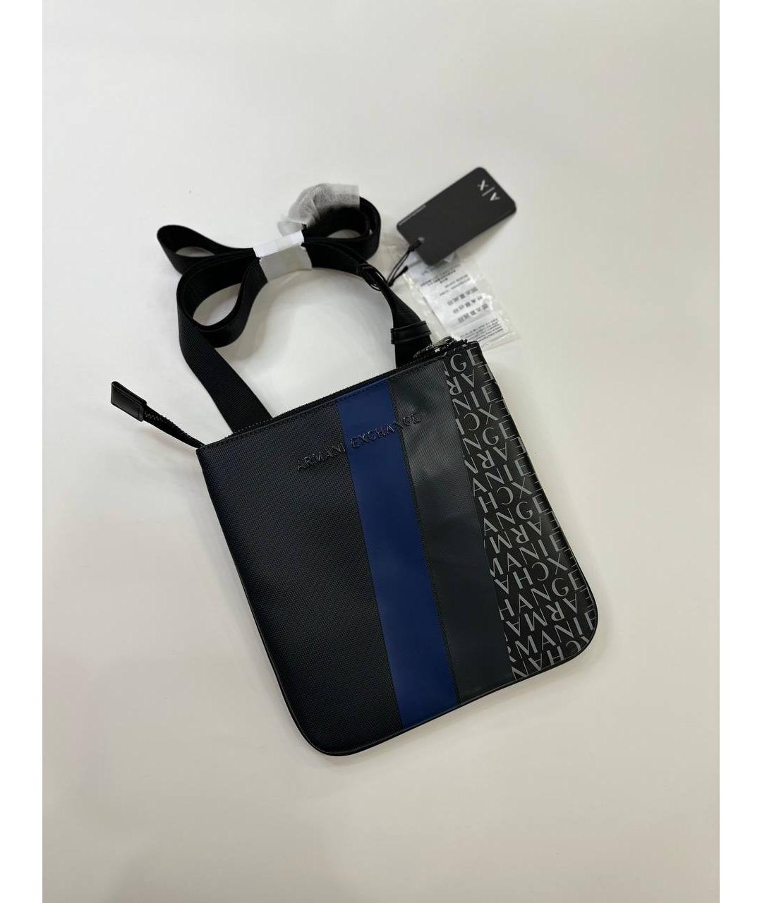 ARMANI EXCHANGE Темно-синяя сумка на плечо из искусственной кожи, фото 5