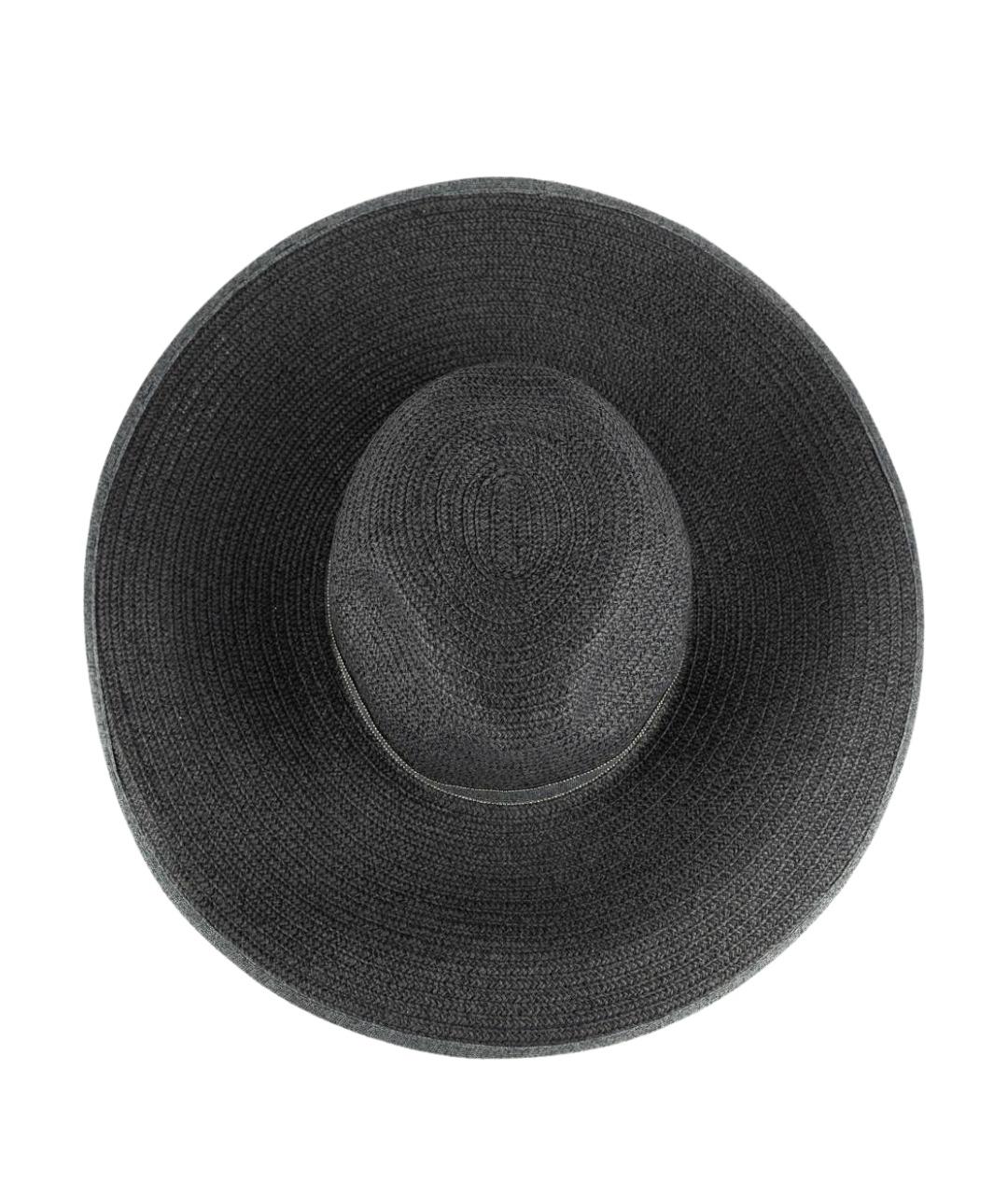 PANICALE Черная соломенная шляпа, фото 1