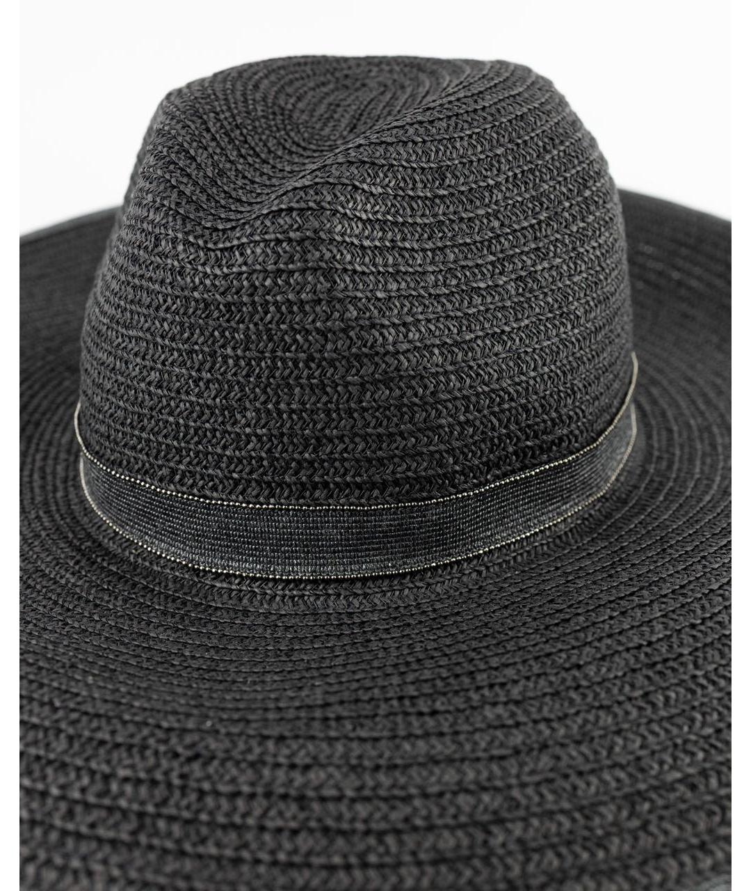 PANICALE Черная соломенная шляпа, фото 2