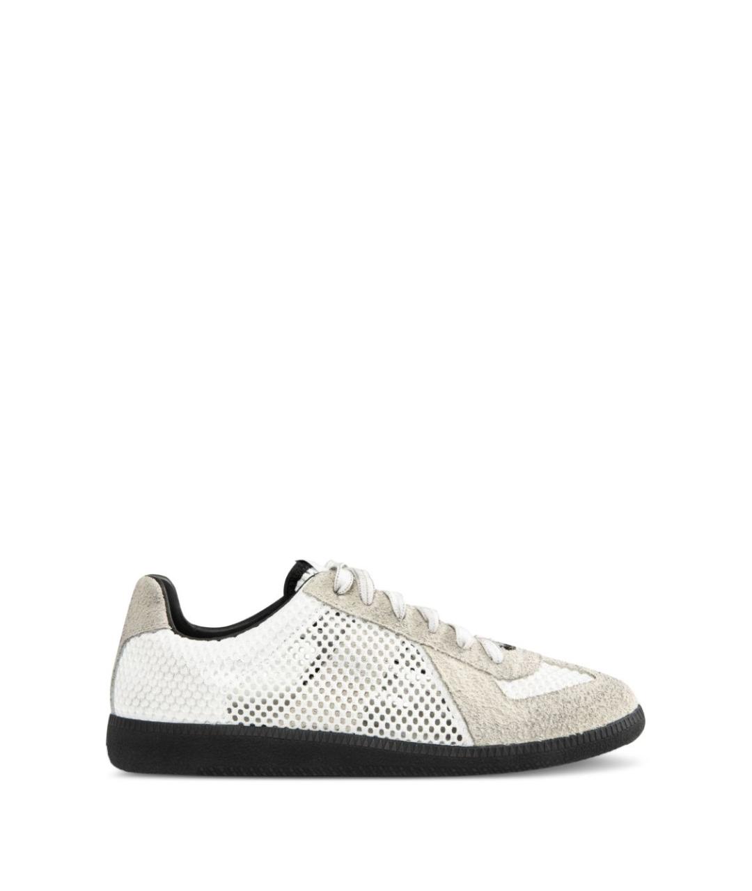 MAISON MARGIELA Белые текстильные низкие кроссовки / кеды, фото 1