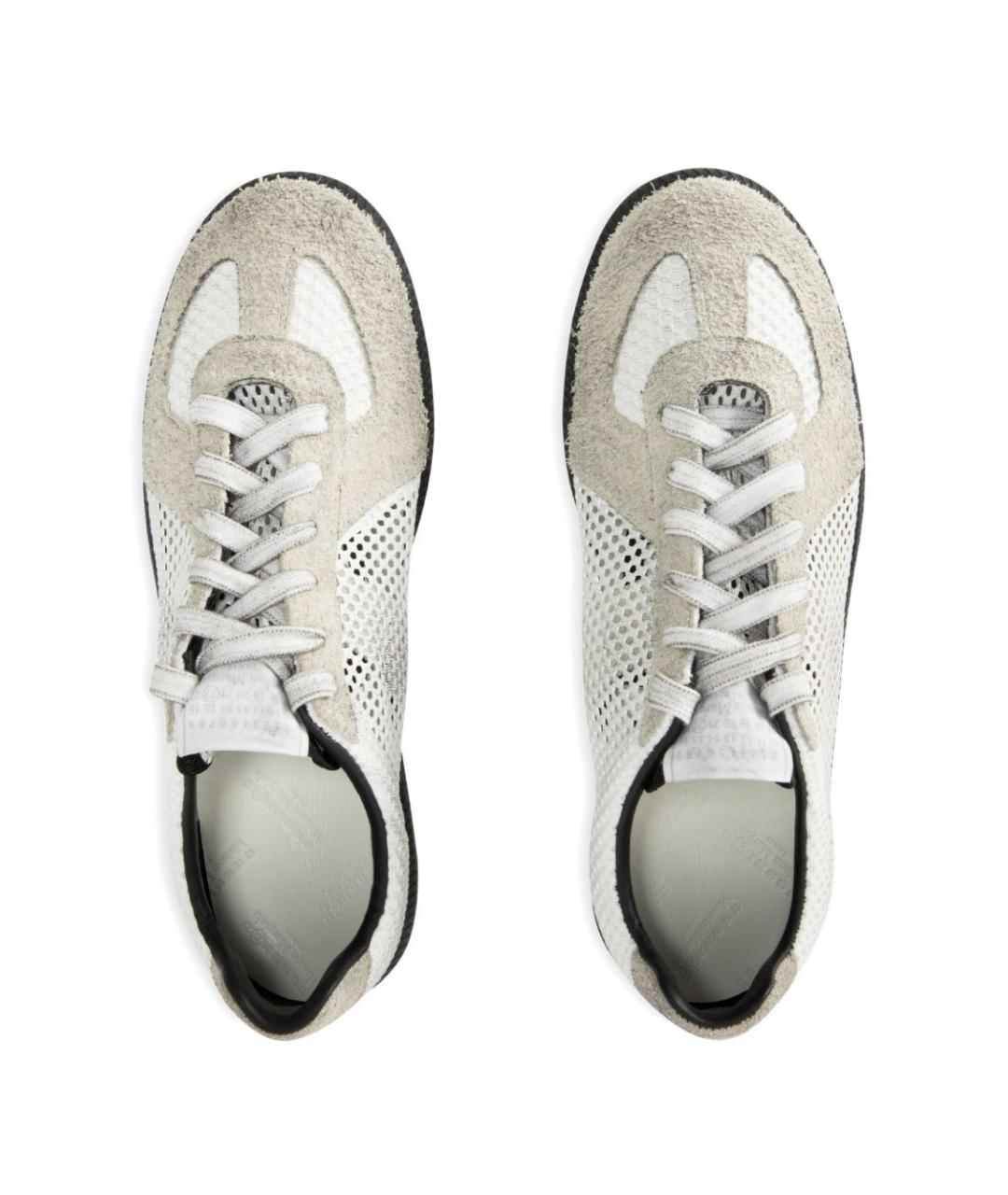 MAISON MARGIELA Белые текстильные низкие кроссовки / кеды, фото 2