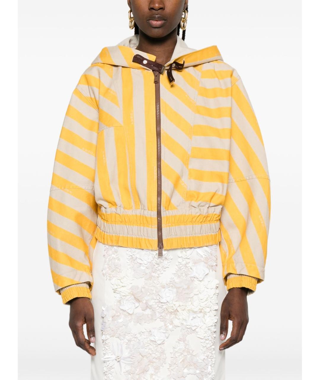 FENDI Желтая хлопковая куртка, фото 5