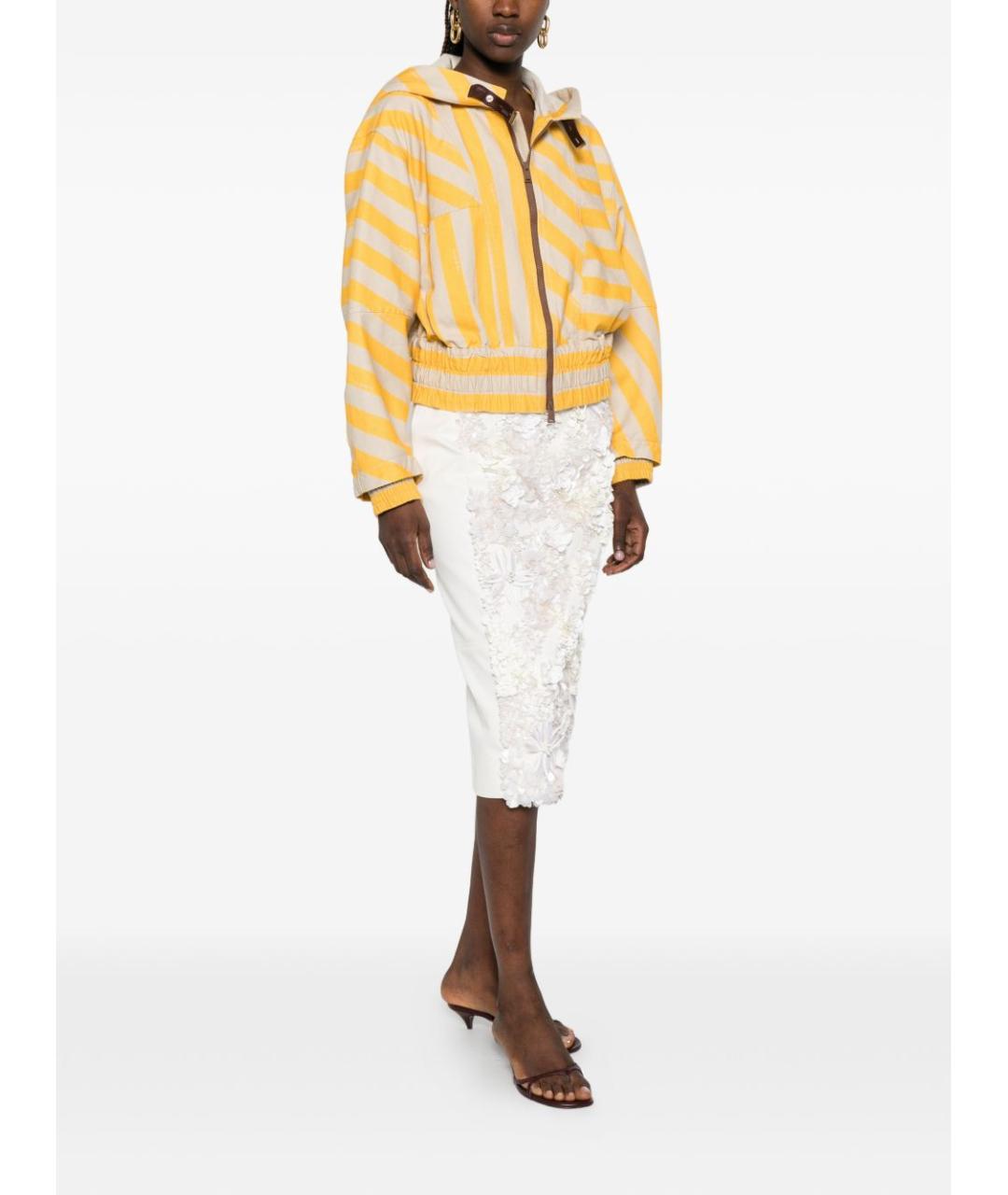 FENDI Желтая хлопковая куртка, фото 2