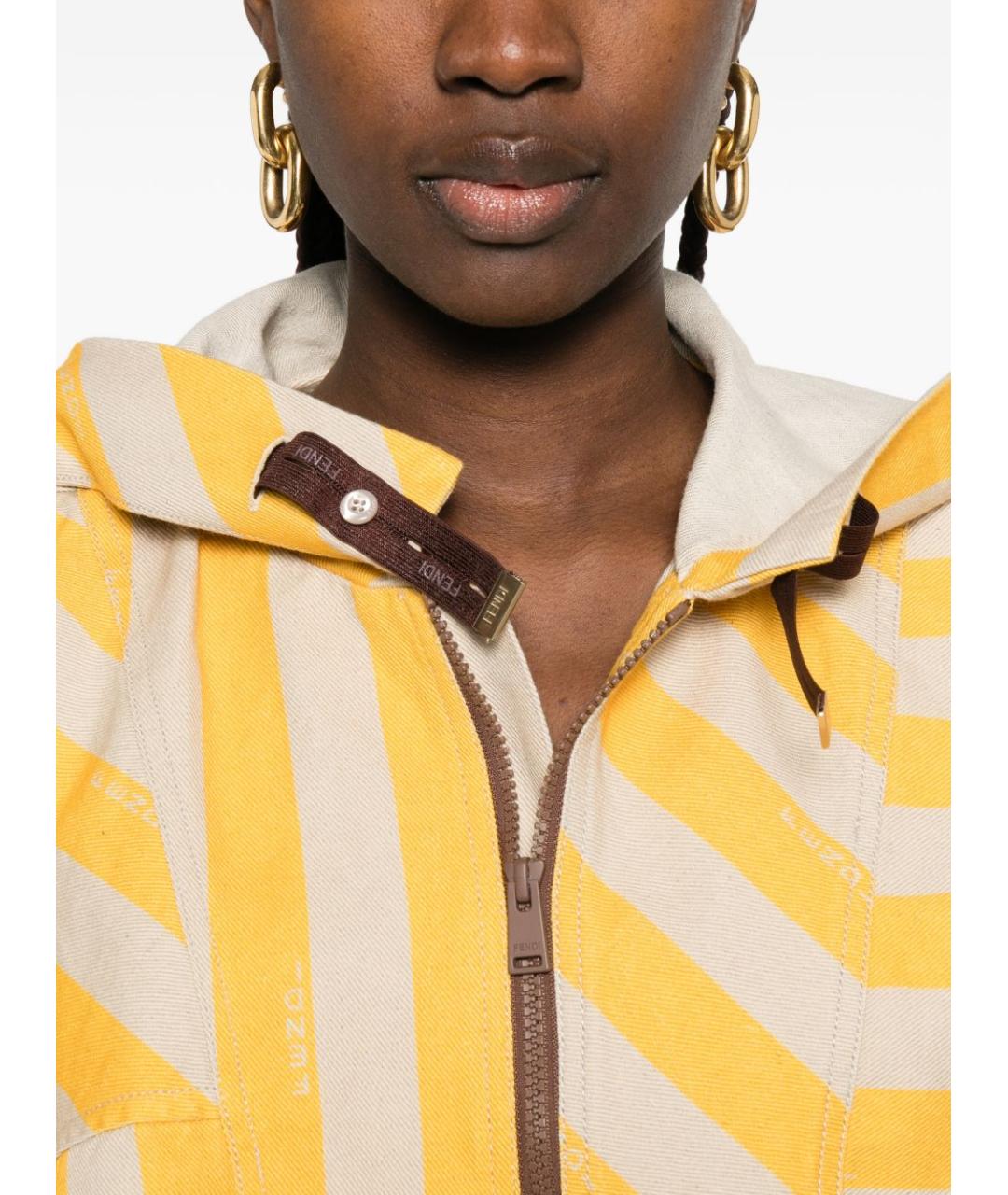 FENDI Желтая хлопковая куртка, фото 4