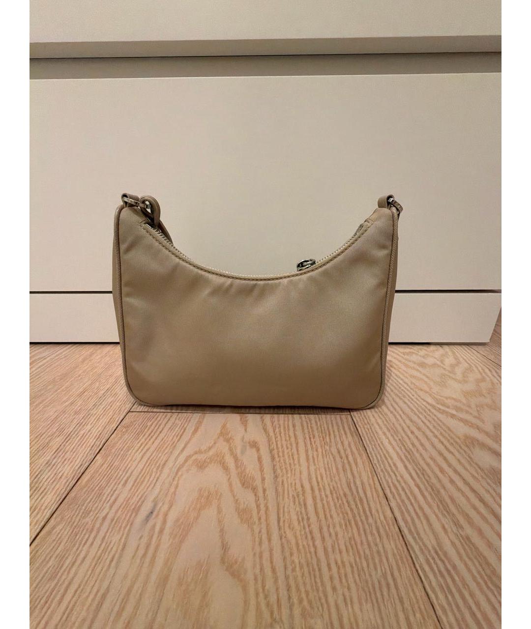 PRADA Бежевая синтетическая сумка через плечо, фото 4