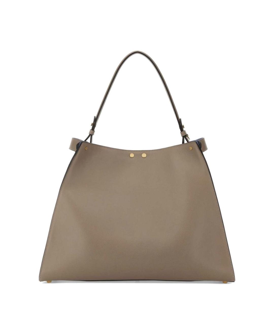 FENDI Серая кожаная сумка тоут, фото 2