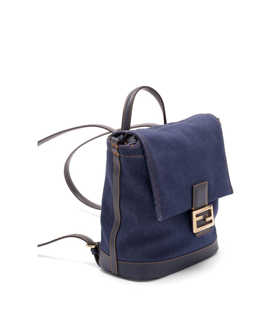 FENDI Синий тканевый рюкзак, фото 4