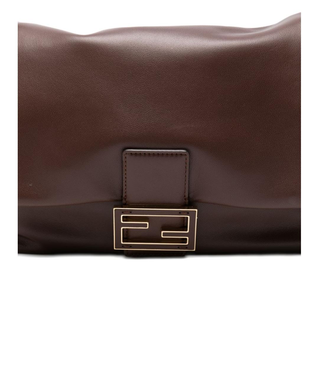 FENDI Коричневая кожаная сумка через плечо, фото 2